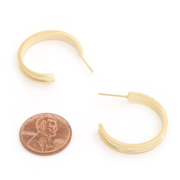 14K GOLD DIPPED OPEN HOOP EARRING