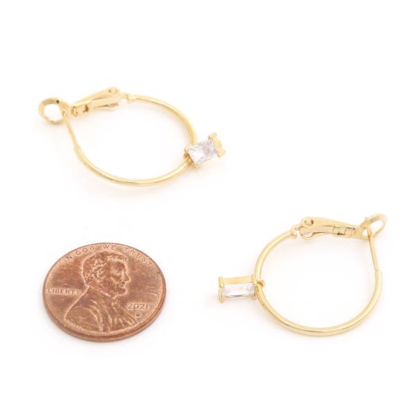 14K GOLD DIPPED HOOP 925 SILVER POST EARRING