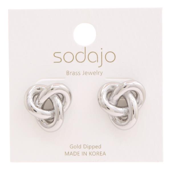 SODAJO GOLD DIPPED BRASS KNOT METAL EARRING