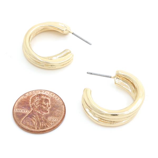 SODAJO GOLD DIPPED BRASS METAL HOOP EARRING