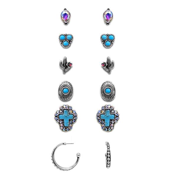 WESTERN HAND CRAFTS STONE EARRING SET