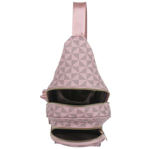 TRIANGULAR MONOGRAM DESIGN SLING CROSSBODY BAG