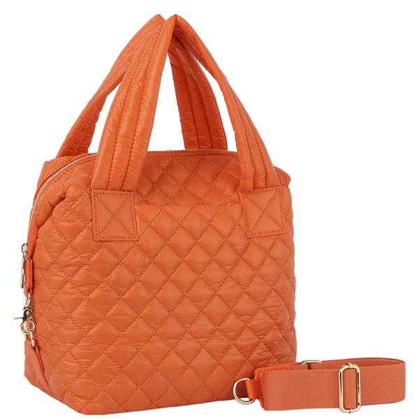 QUILTED HANDLE TOTE BAG W STRAP