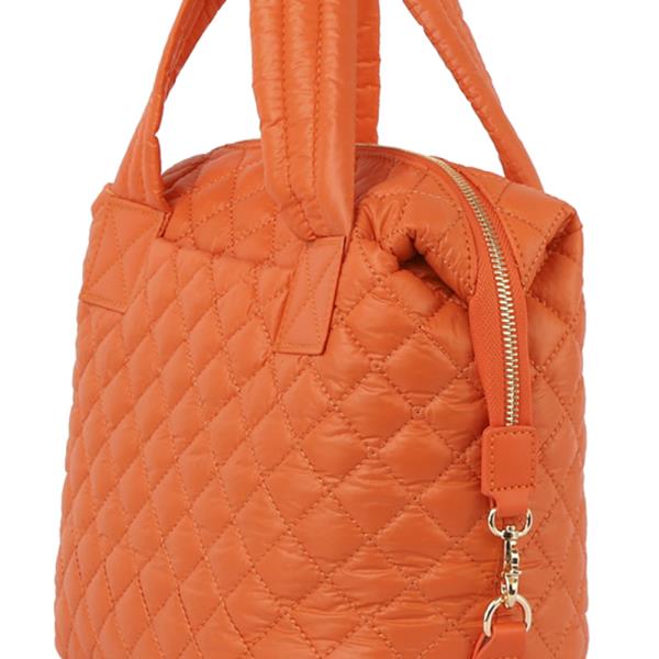 QUILTED HANDLE TOTE BAG W STRAP