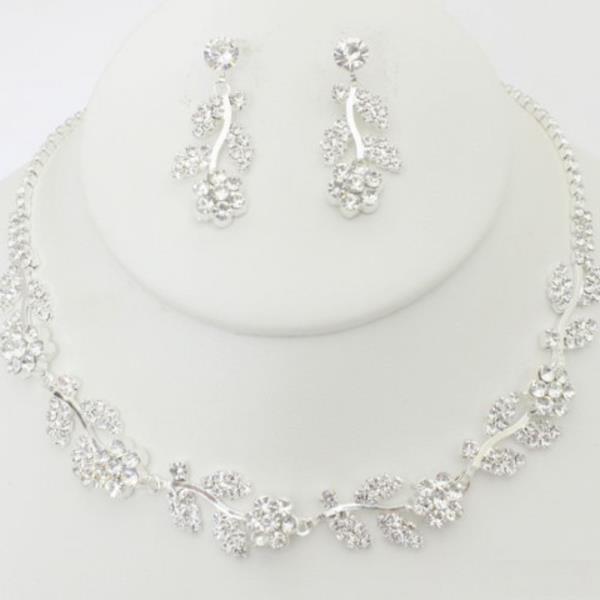 RHINESTONE NECKLACE EARRING SET