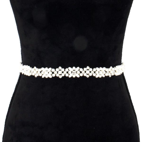 PEARL BEAD RHINESTONE BELT