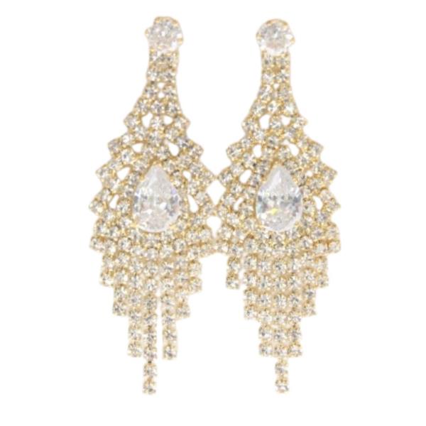 CRYSTAL RHINESTONE BRIDAL PARTY DANGLE EARRING