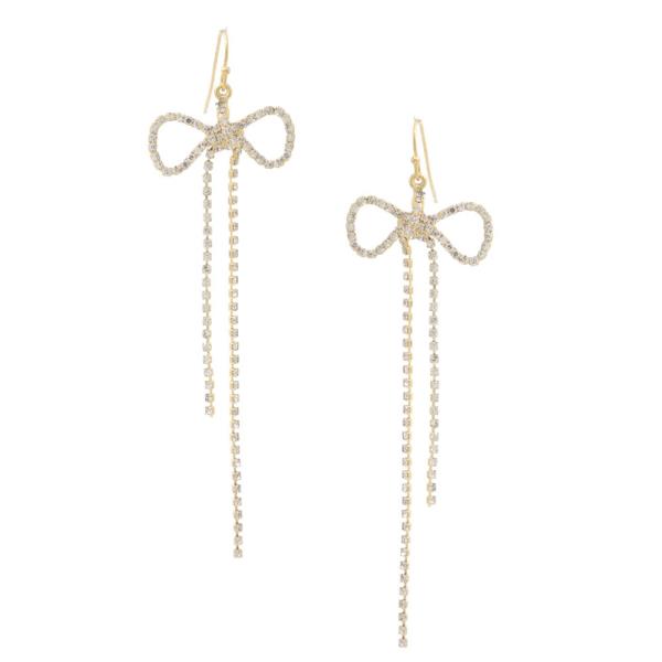 SODAJO CZ BOW GOLD DIPPED EARRING