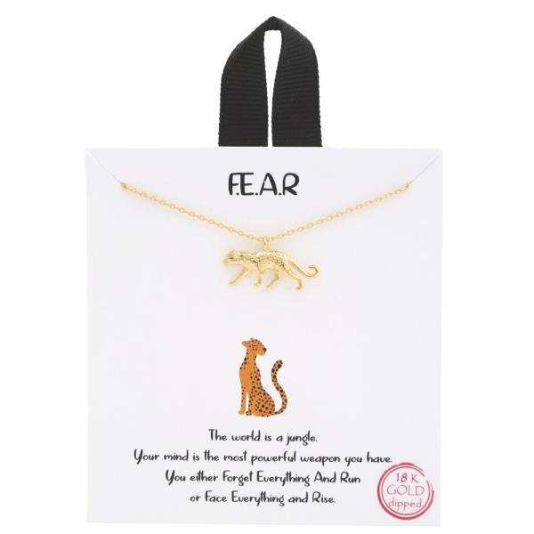 18K GOLD RHODIUM DIPPED FEAR NECKLACE