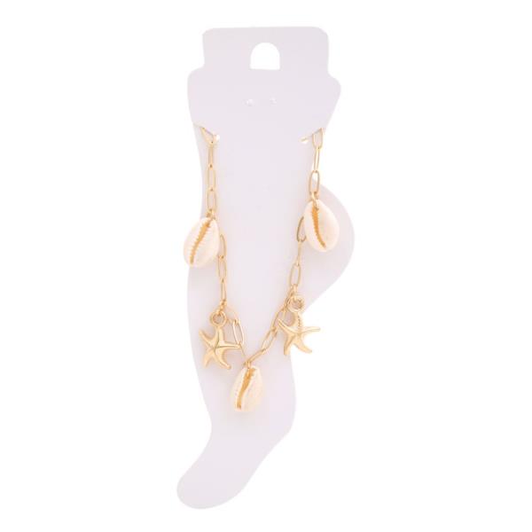 SEA LIFE SHELL METAL CHAIN ANKLET