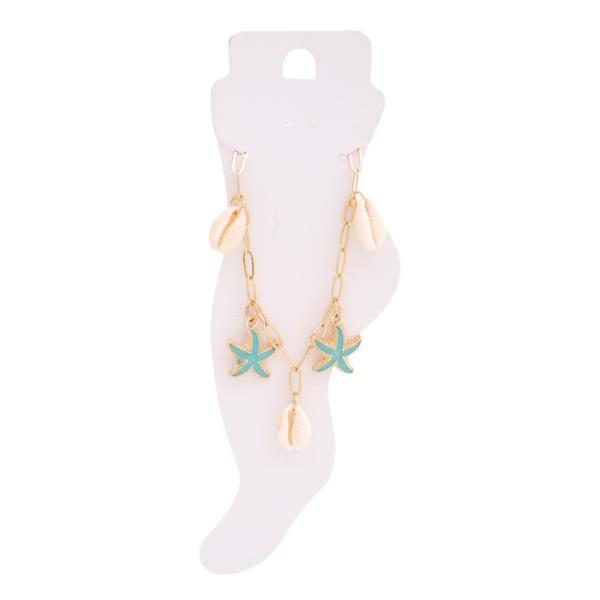 SEA LIFE SHELL METAL CHAIN ANKLET