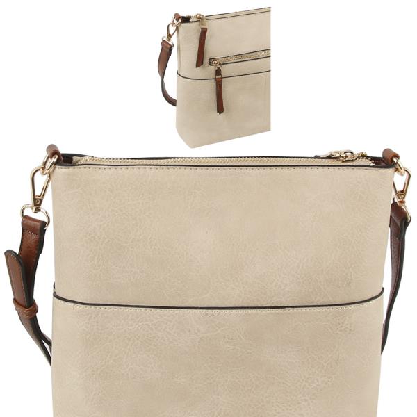 (ONLINE ONLY) PLAIN SMOOTH ZIPPER CROSSBODY BAG