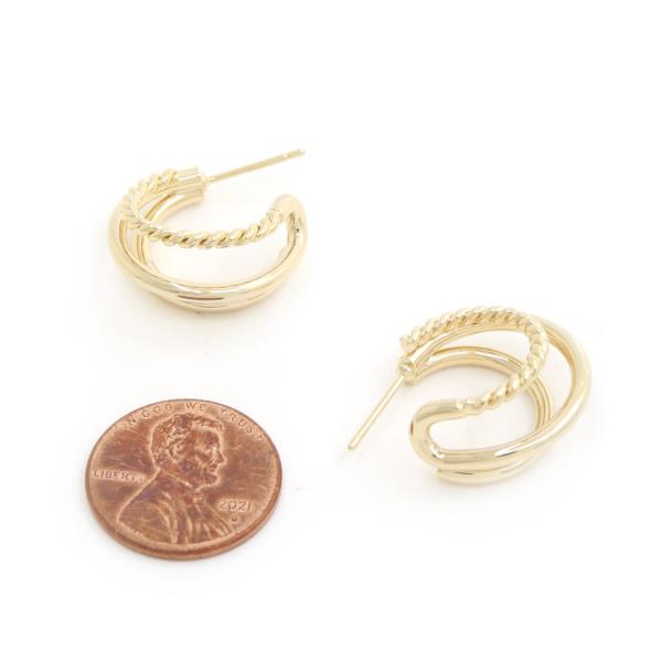 SODAO DOUBLE HOOP ROPE GOLD DIPPED EARRING