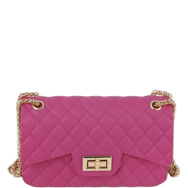 QUILTED TWIST LOCK CROSSBODY BAG