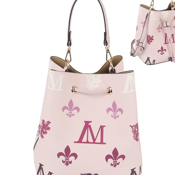 2IN1 PRINTED DRAWSTRING HANDLE SATCHEL W WALLET SET