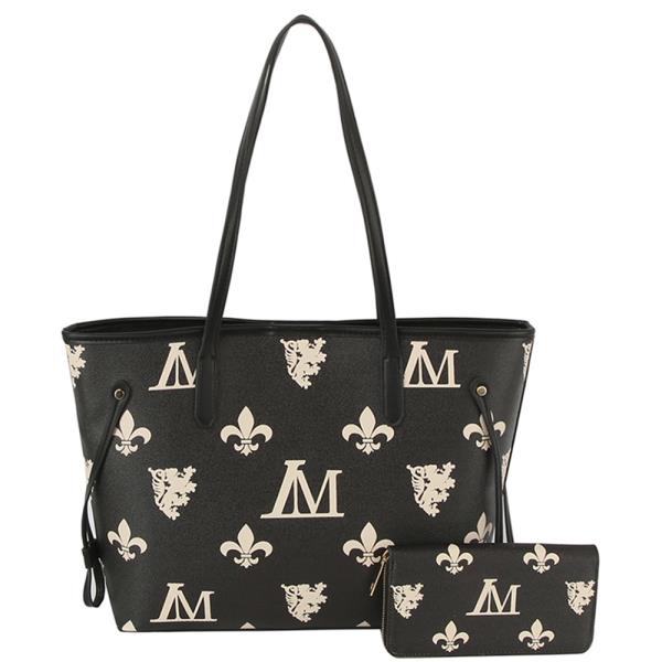 2IN1 PRINTED SHOULDER TOTE BAG W WALLET SET