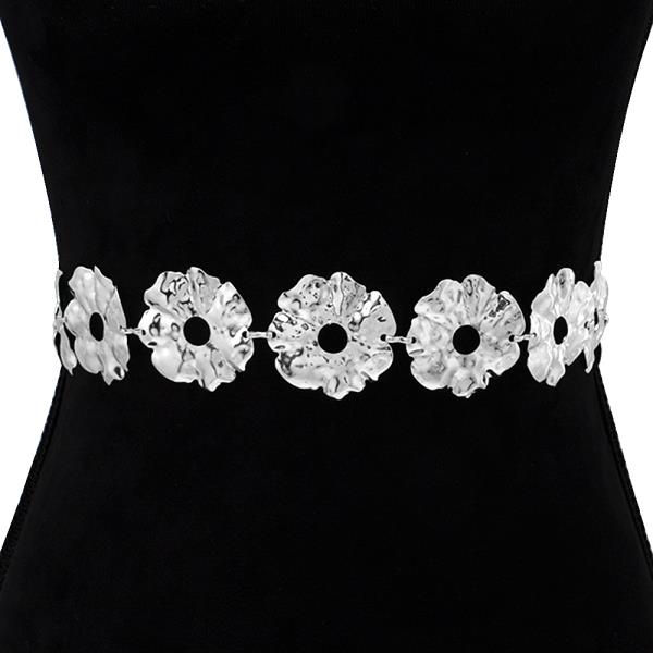 FLOWER SHAPED LINK METAL BELT