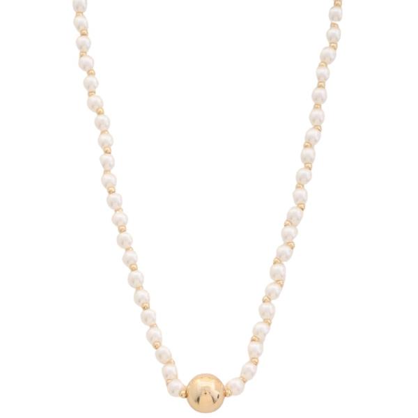 SODAJO BALL PEARL BEAD GOLD DIPPED NECKLACE