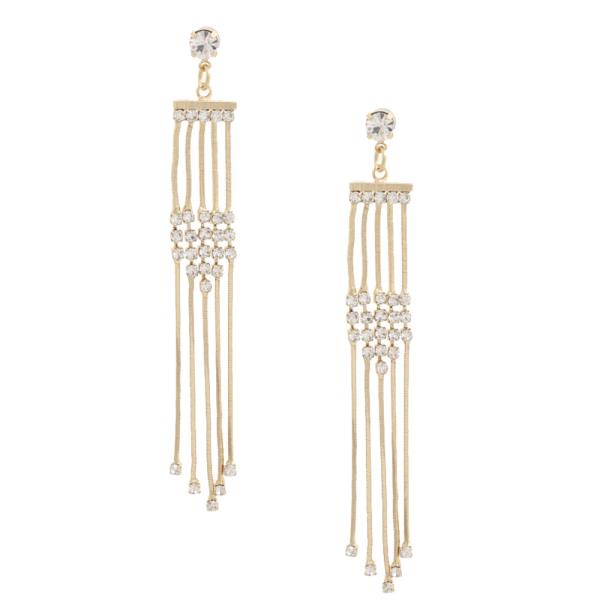 SODAJO CZ METAL DANGLE GOLD DIPPED EARRING