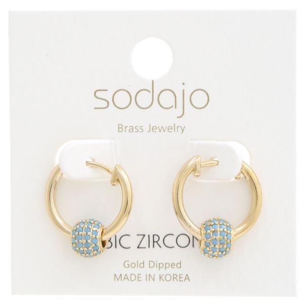 SODAJO BALL BEAD HOOP GOLD DIPPED EARRING