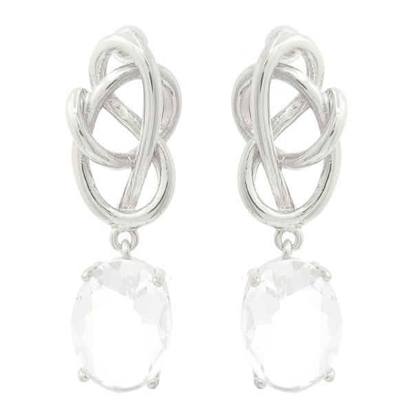 KNOT CRYSTAL GEM DANGLE EARRING