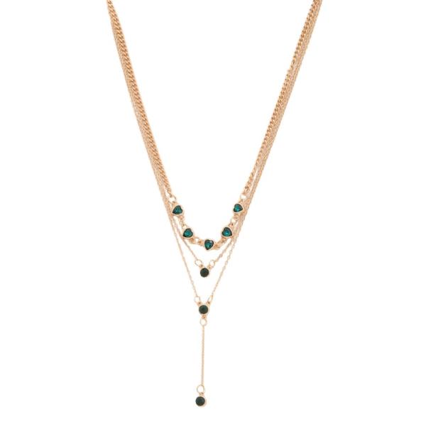 SDJ 3 LAYERED METAL CHAIN Y NECKLACE