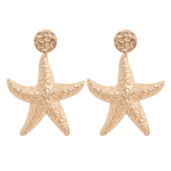 SDJ METAL SEA LIFE STARFISH DANGLE EARRING