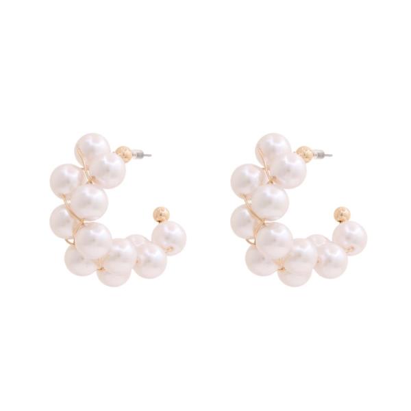 SDJ PEARL HOOP EARRING