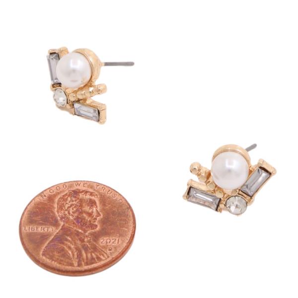 SODAJO GOLD DIPPED CZ STUD EARRING