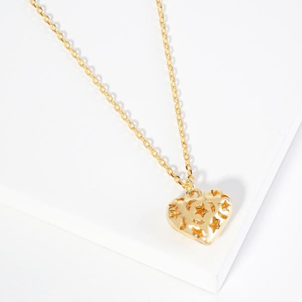 18K GOLD RHODIUM DIPPED NO BOUNDARIES HEART NECKLACE