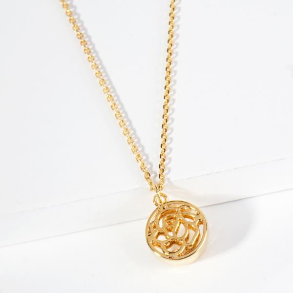 18K GOLD RHODIUM DIPPED LIKE A ROSE NECKLACE