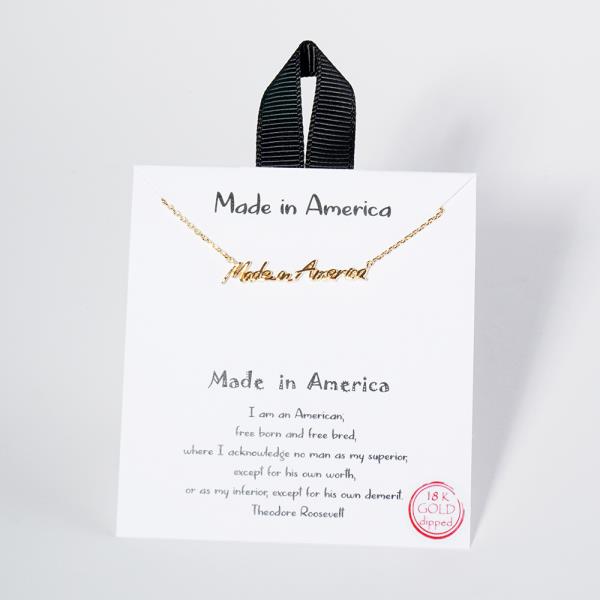 18K GOLD RHODIUM DIPPED MADE IN AMERICA NECKLACE