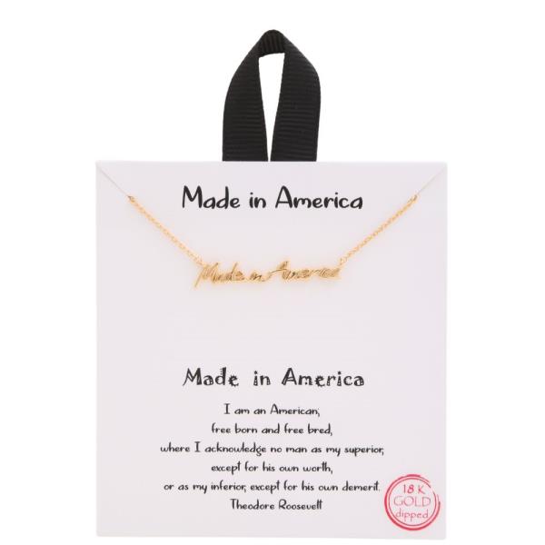 18K GOLD RHODIUM DIPPED MADE IN AMERICA NECKLACE