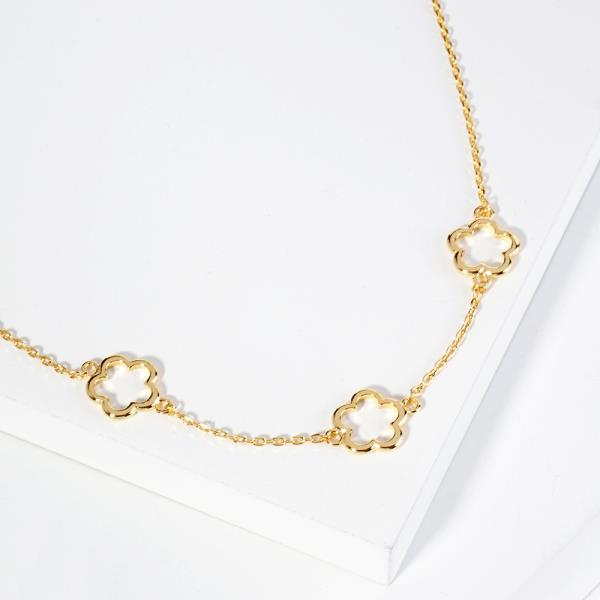 18K GOLD RHODIUM DIPPED YOU CAN CHOOSE CLOVER NECKLACE