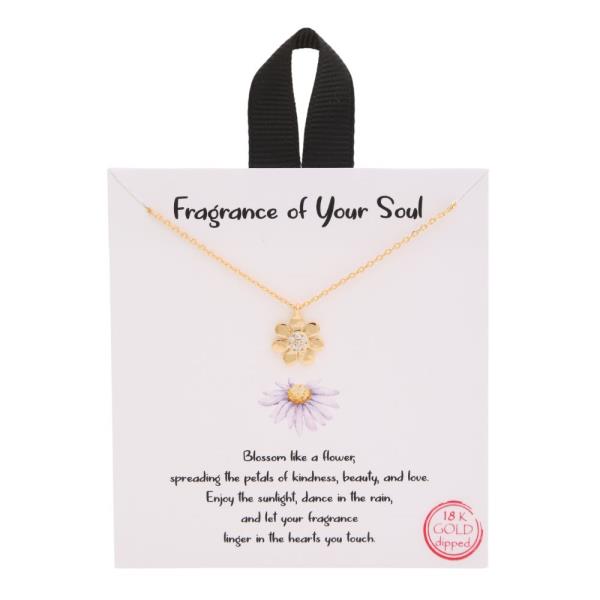 18K GOLD RHODIUM DIPPED FRAGRANCE OF YOUR SOUL FLOWER NECKLACE