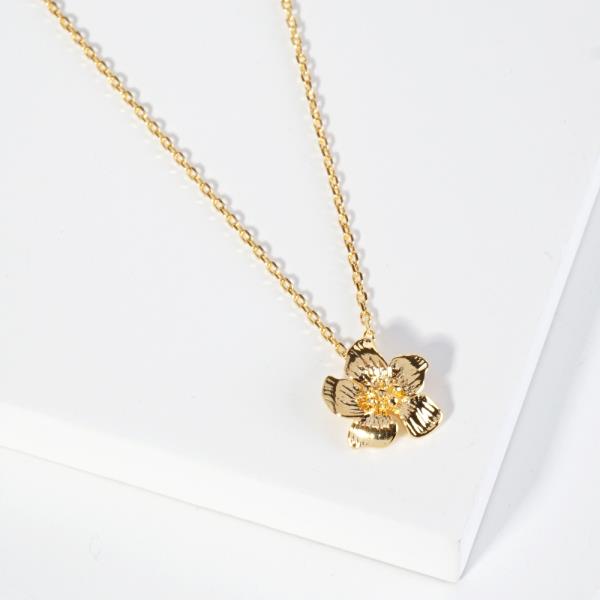 18K GOLD RHODIUM DIPPED FLOWER MIRACLE NECKLACE