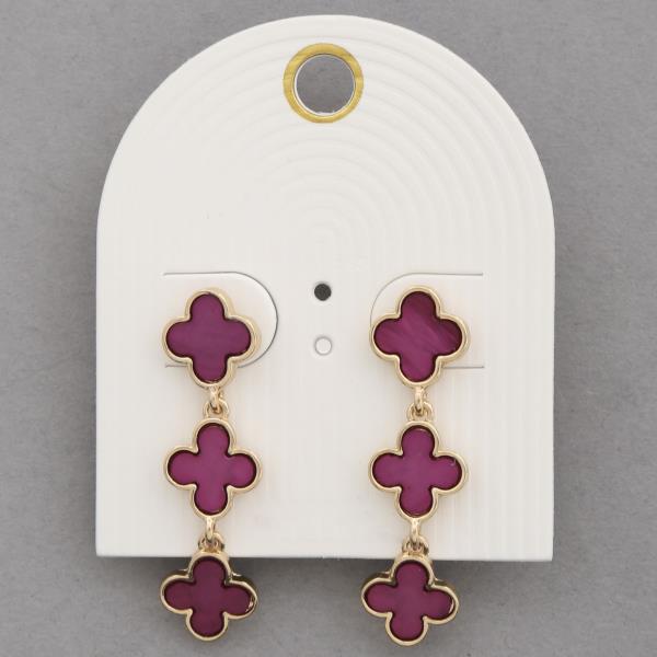 TRIPLE CLOVER DROP EARRING