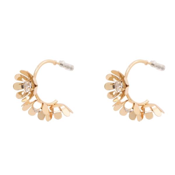 SODAJO GOLD DIPPED FLOWER C HOOP EARRING