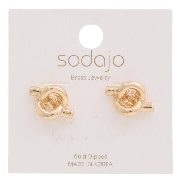 SODAJO GOLD DIPPED KNOT STUD EARRING