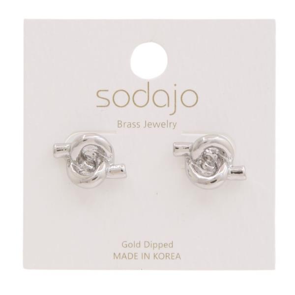 SODAJO GOLD DIPPED KNOT STUD EARRING