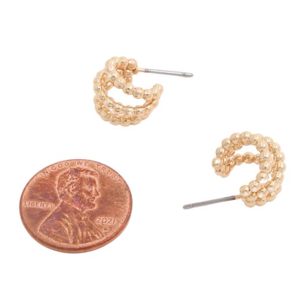 SODAJO GOLD DIPPED BALL HOOP EARRING