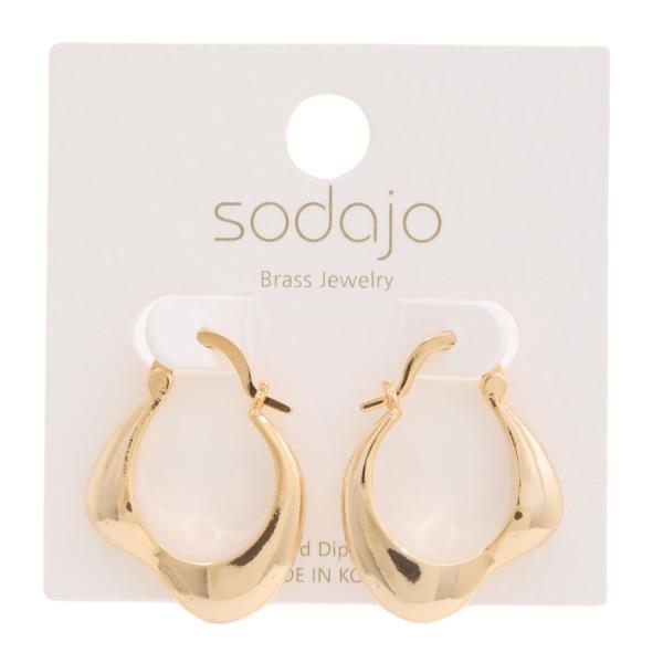 SODAJO GOLD DIPPED ORGANIC OVAL EARRING