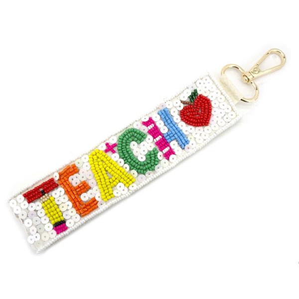 SEED BEAD TEACH KEYCHAIN