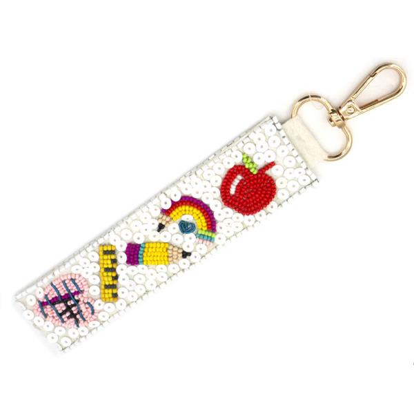 SEED BEAD TEACHER KEYCHAIN