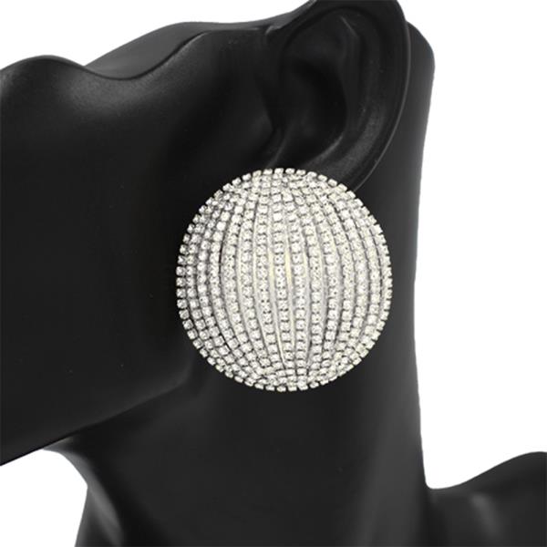 RHINESTONE BALL POST EARRING