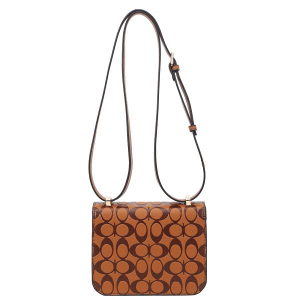 ROUND PATTERN H BUCKLE CROSSBODY BAG