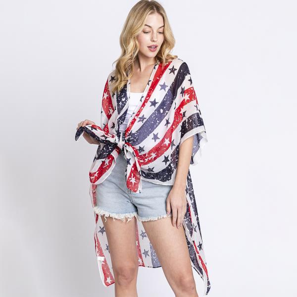 STRIPE AND STAR AMERICAN FLAG KIMONO