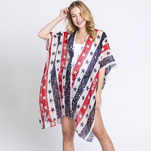 STRIPE AND STAR AMERICAN FLAG KIMONO