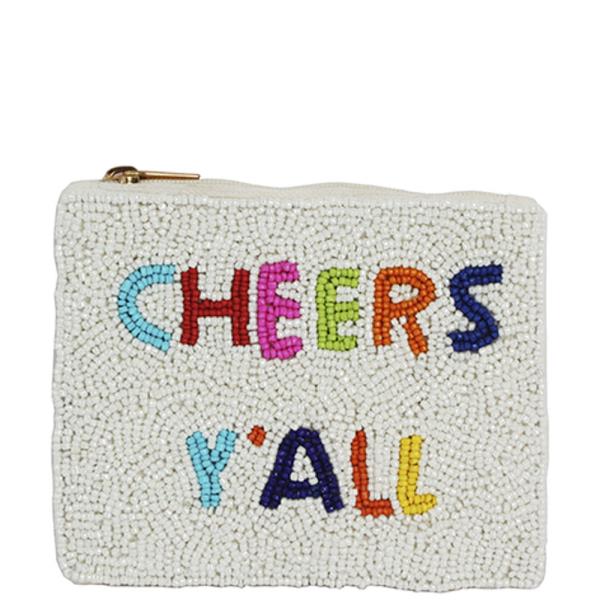 SEED BEAD CHEERS YALL COIN PURSE BAG