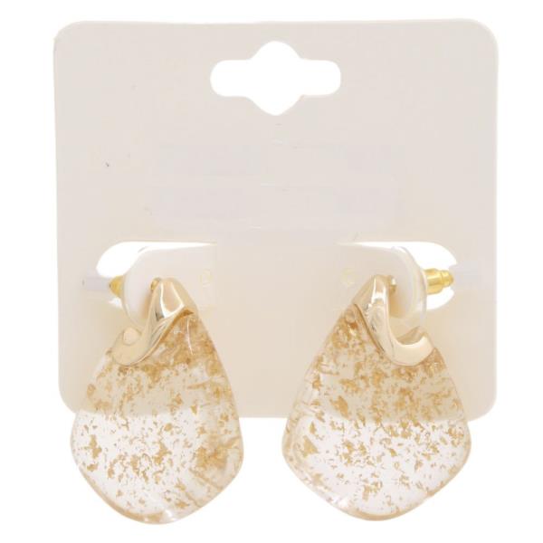 CLEAR GOLD FLAKE EARRING